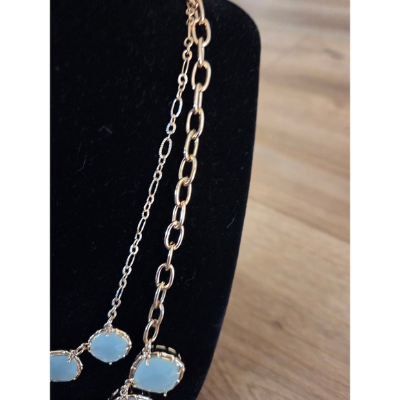 Lilly Pulitzer Women's Blue Gem Tassel Layered Pendant Necklace Gold‎ Tone NEW - Picture 4 of 6